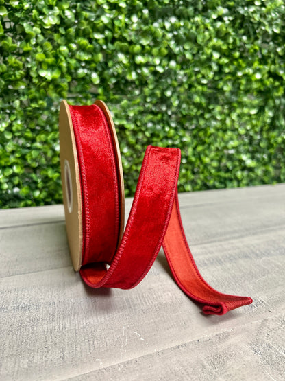 1 Inch By 10 Yard Red Heritage Velvet Ribbon