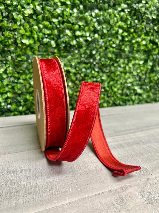 1 Inch By 10 Yard Red Heritage Velvet Ribbon