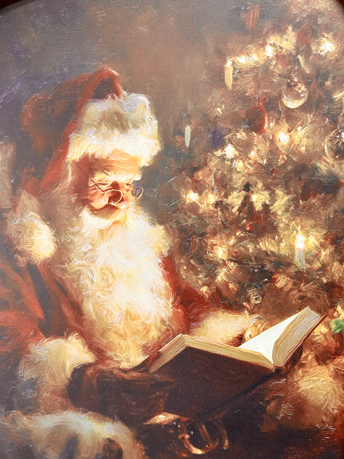 18.5 Inch By 27 Inch Framed Santa And Mrs. Claus Picture Two Styles