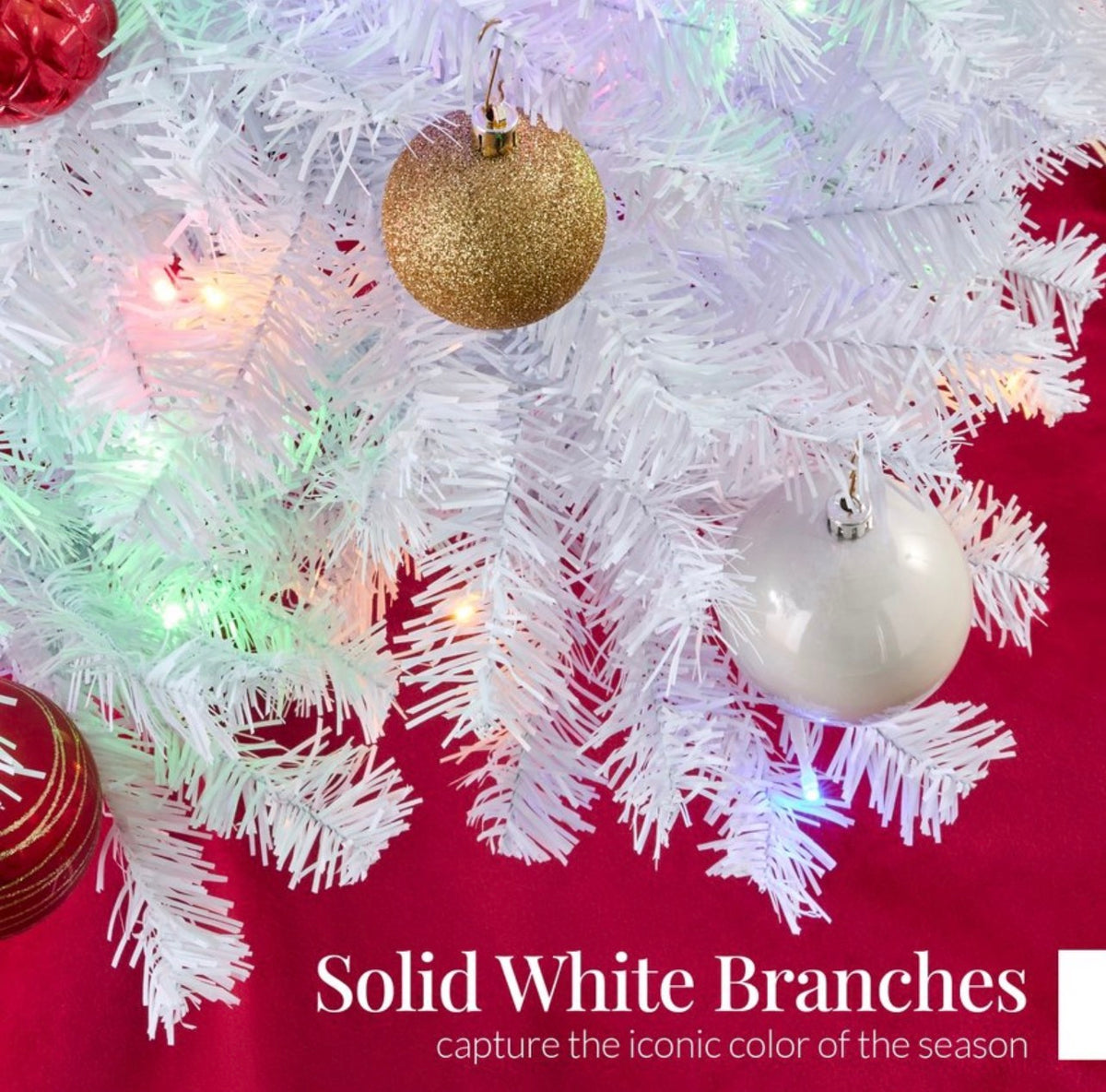 Best Choice Products 7.5ft White Artificial Christmas Tree With Multicolor Lights Open Box