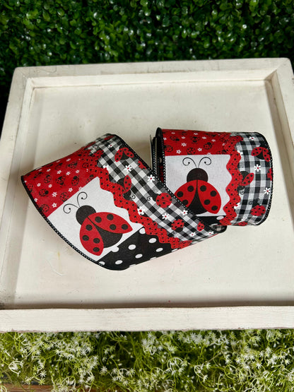 4 Inch By 10 Yards Ladybug Ricrac Ribbon