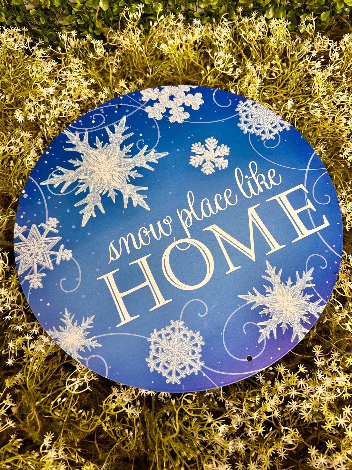 12 Inch Snow Place Like Home Metal Sign