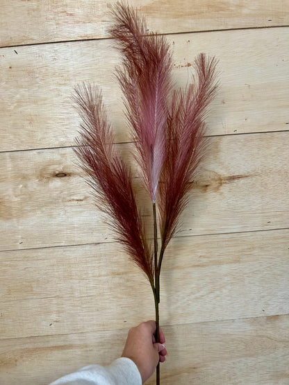38 Inch Light Green And Dark Pink Plume Spray