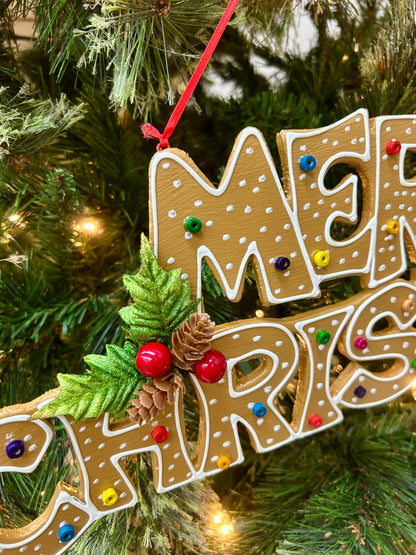 19 Inch Gingerbread Merry Christmas Banner