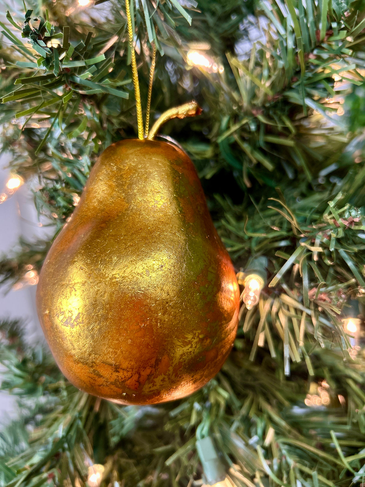 3 Inch Antique Bronze Old World Pear Ornament