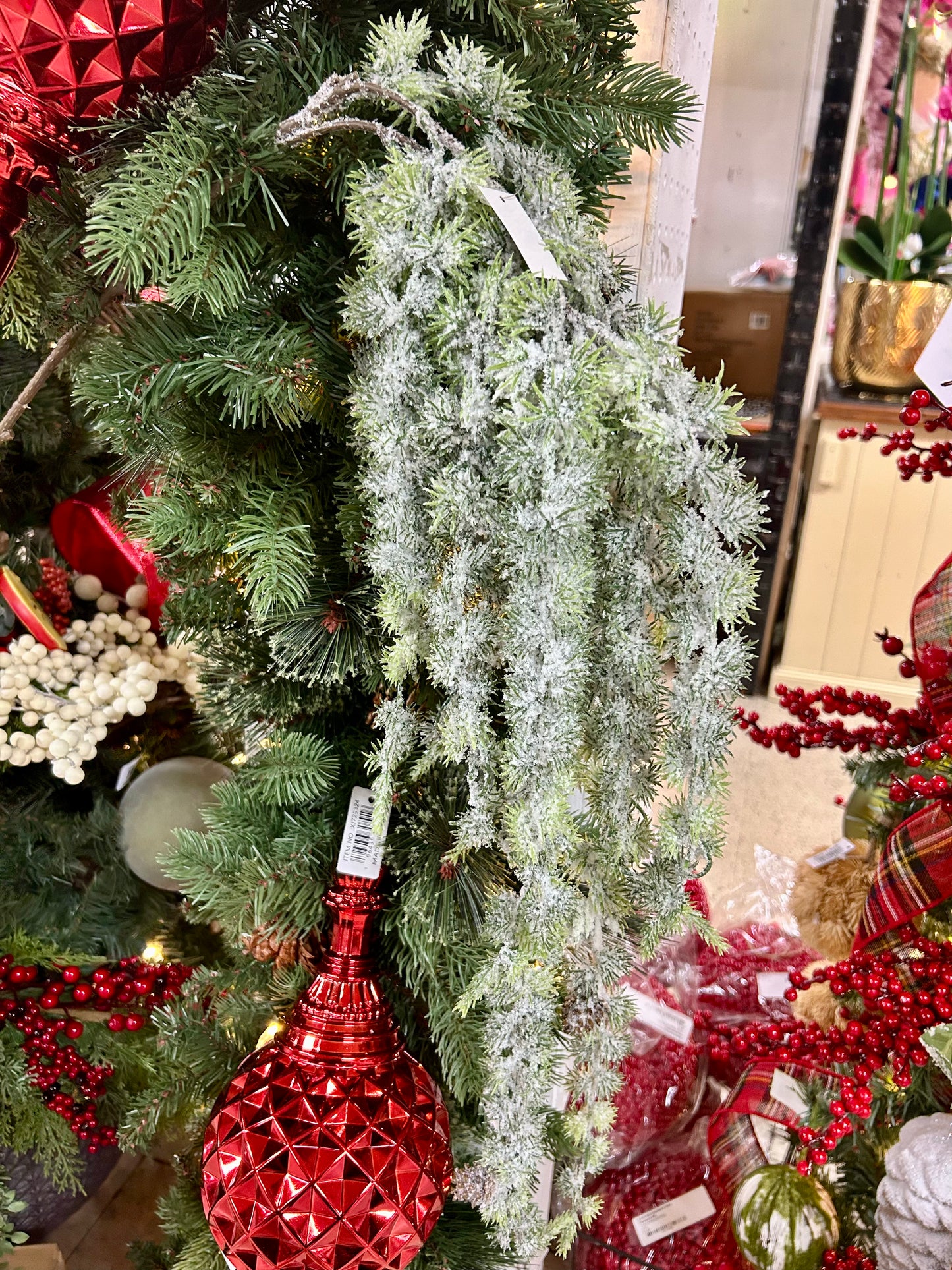 46 Inch Hanging Snow Pine Spray