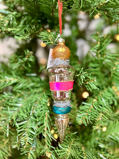 7 Inch Glass Finial Ornament Four Styles