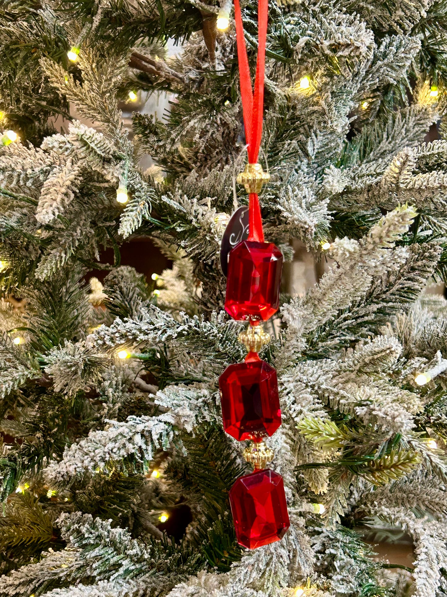 11 Inch Red Acrylic Jewel Hanging Ornament