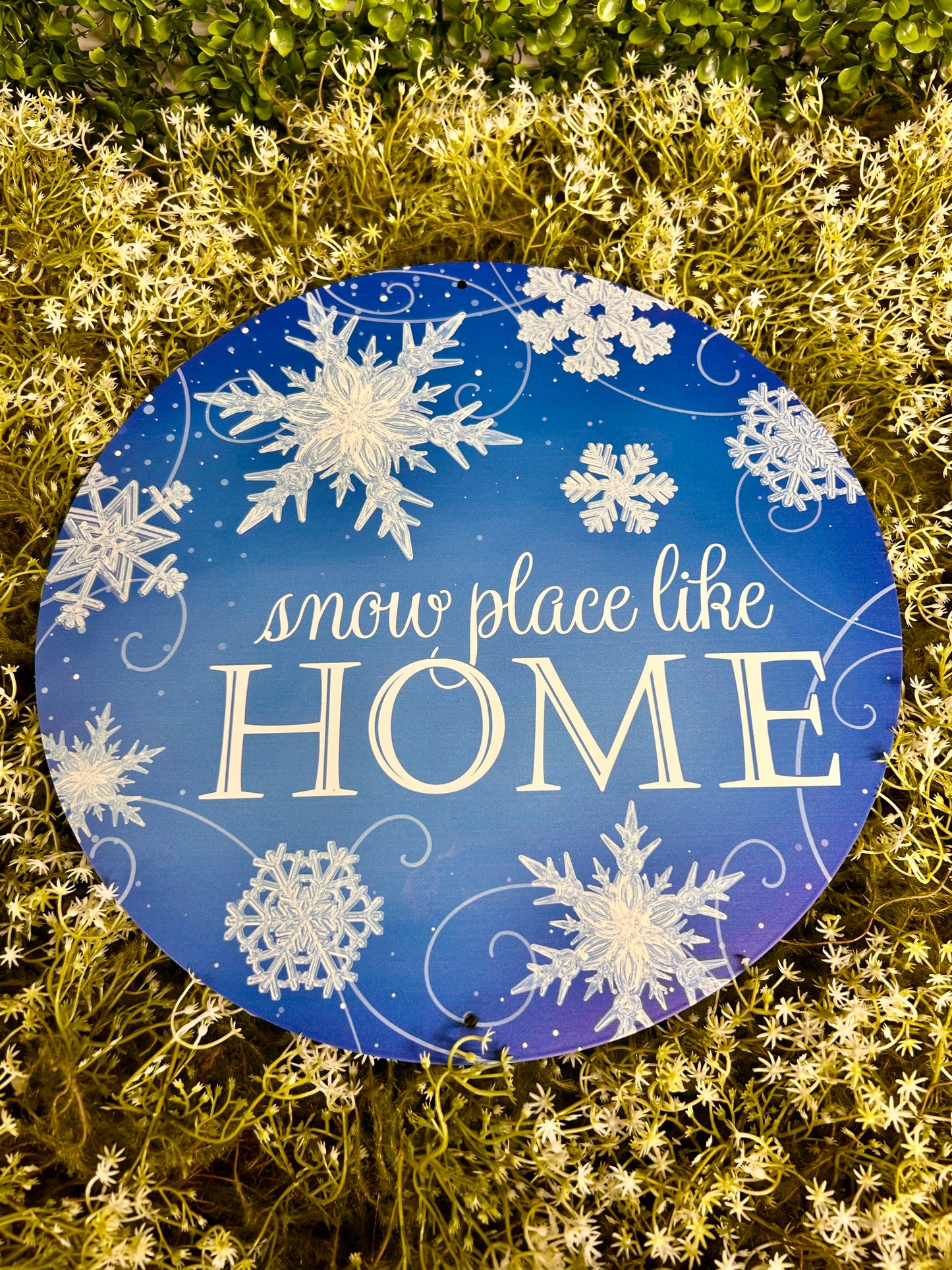 12 Inch Snow Place Like Home Metal Sign