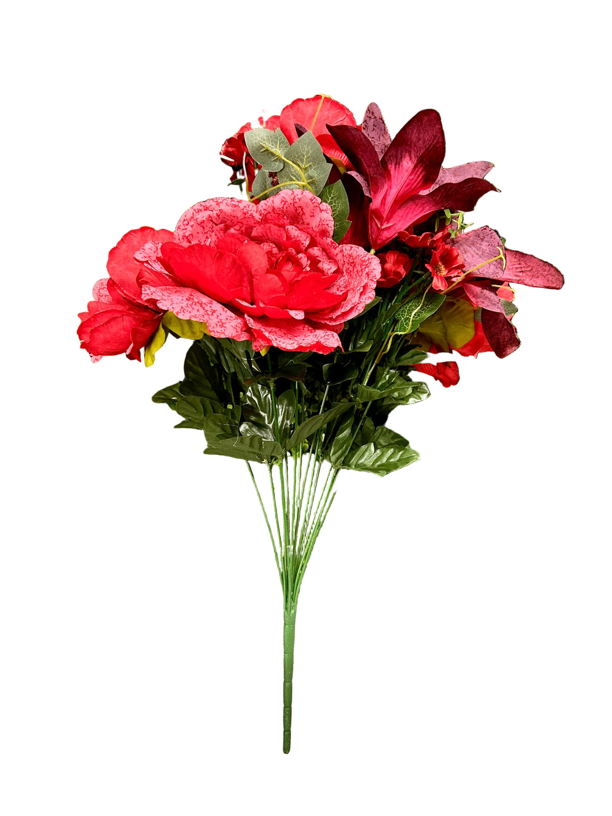 23 Inch Red Peony And Lily Mixed Bush