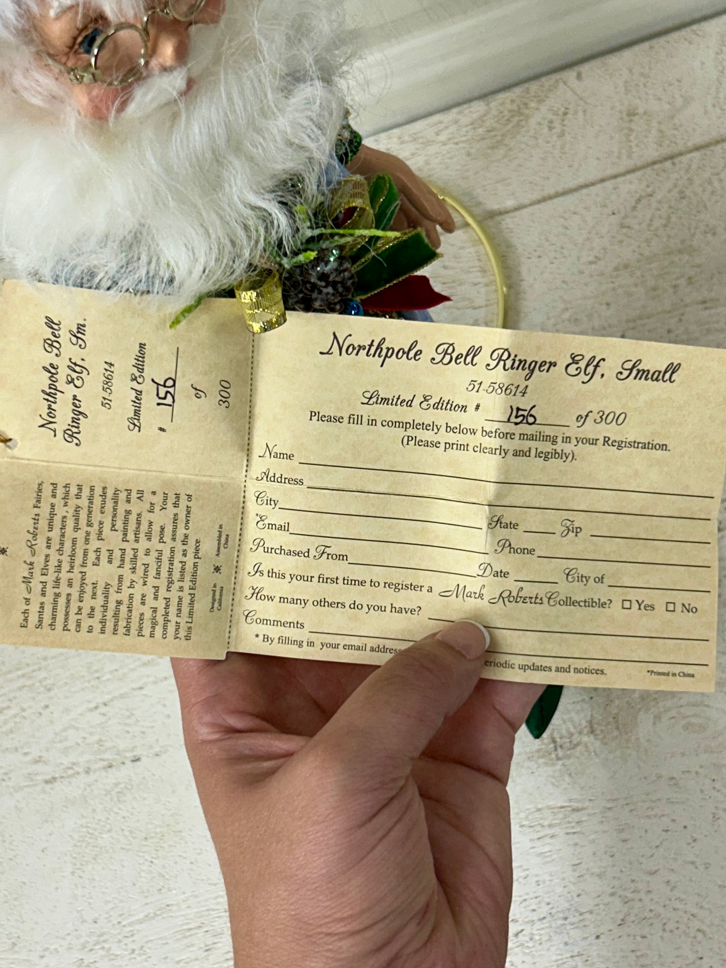 Mark Roberts Small 15 Inch Northpole Bell Ringer Elf