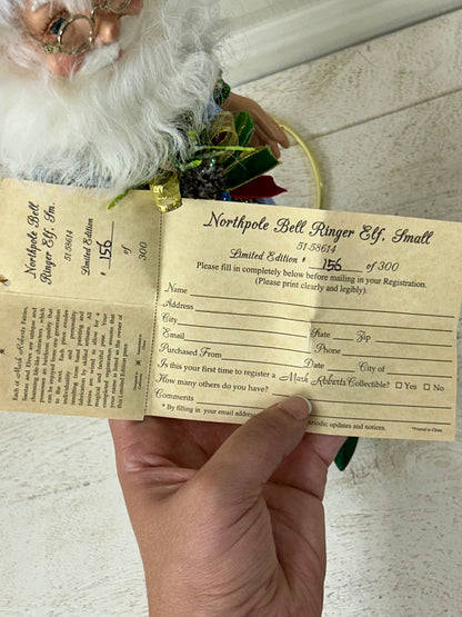 Mark Roberts Small 15 Inch Northpole Bell Ringer Elf