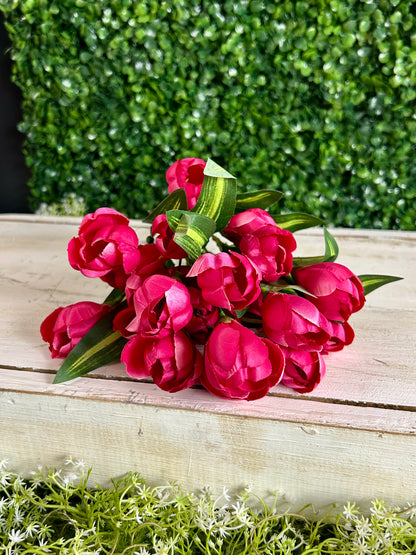 18.5 Inch Fuchsia Crocus Bush
