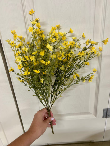19.5 Inch Yellow Wax Flower Bush