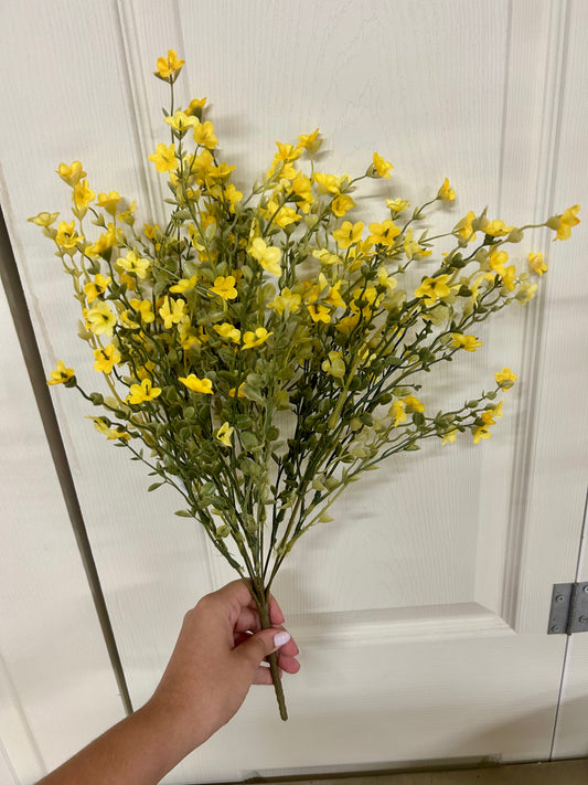 19.5 Inch Yellow Wax Flower Bush