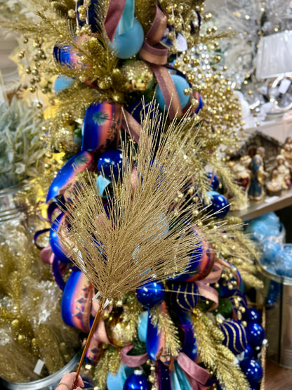 25 Inch Gold Pine And Needle Branch