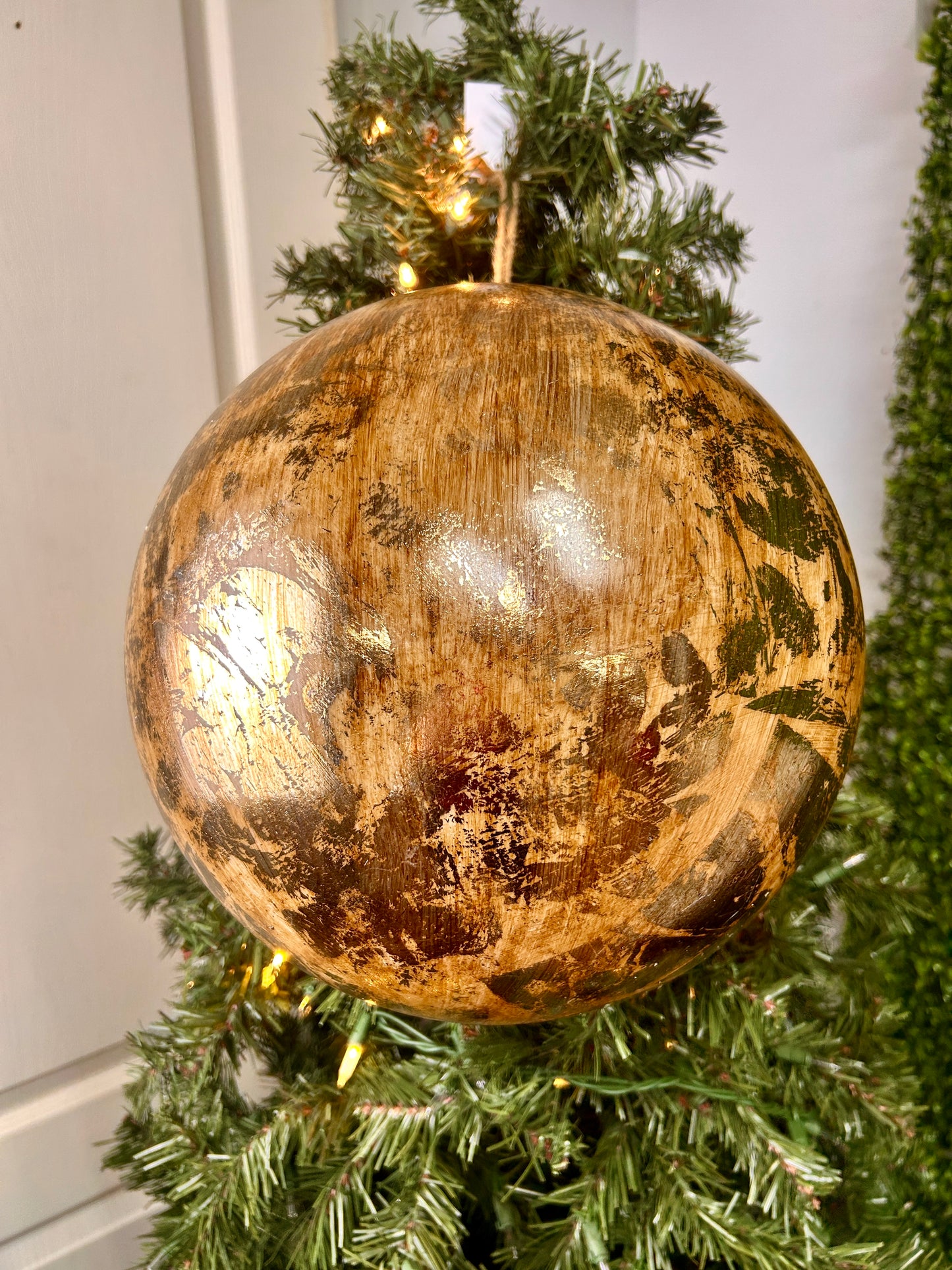 12 Inch Antique Gold Ball Ornament