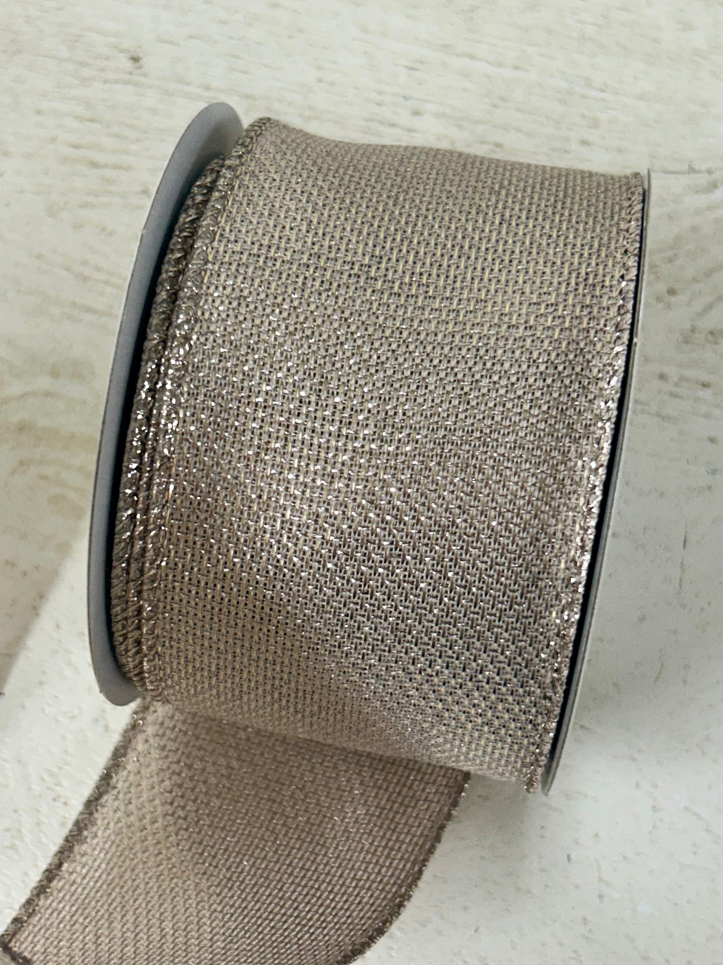 2.5 Inch By 10 Yard Champagne Metallic Ribbon