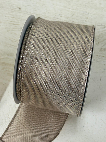 2.5 Inch By 10 Yard Champagne Metallic Ribbon