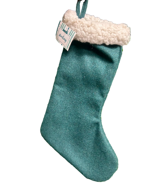 Green Felt Stocking With White Fur Trim