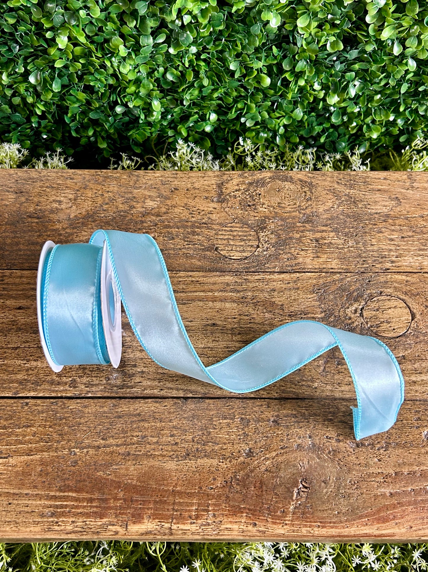 1.5 Inch By 10 Yards Baby Blue Satin Value Wired Ribbon