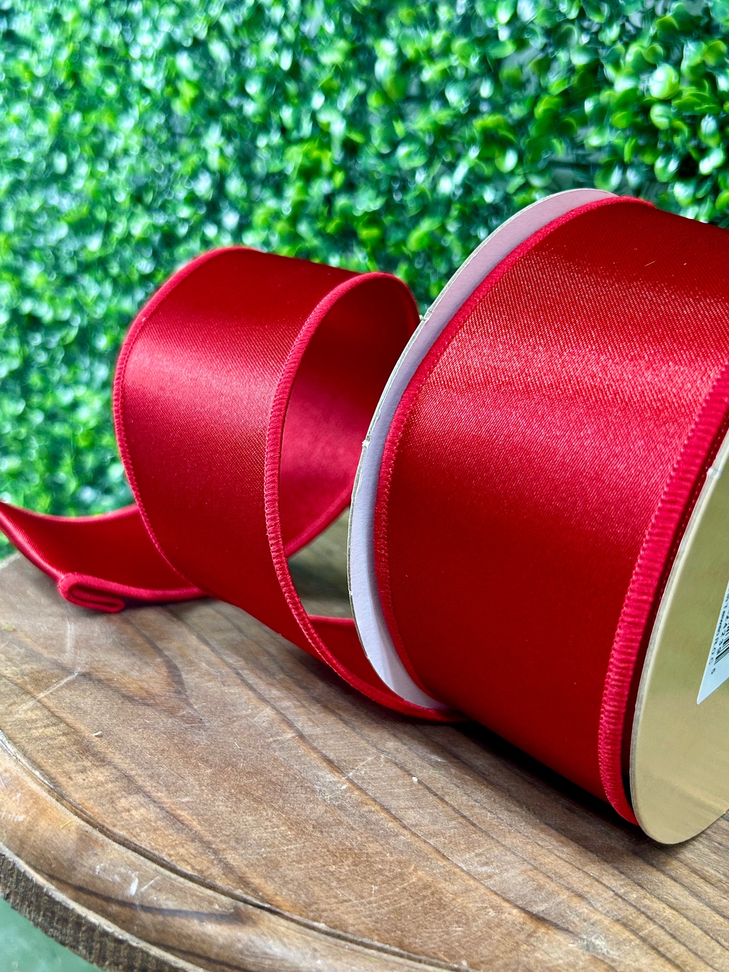 2.5 Inch By 10 Yard Red Satin Fused Ribbon