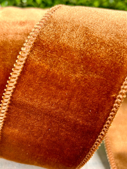 2.5 Inch By 10 Yard Chocolate Deluxe Velvet With Satin Backing Ribbon