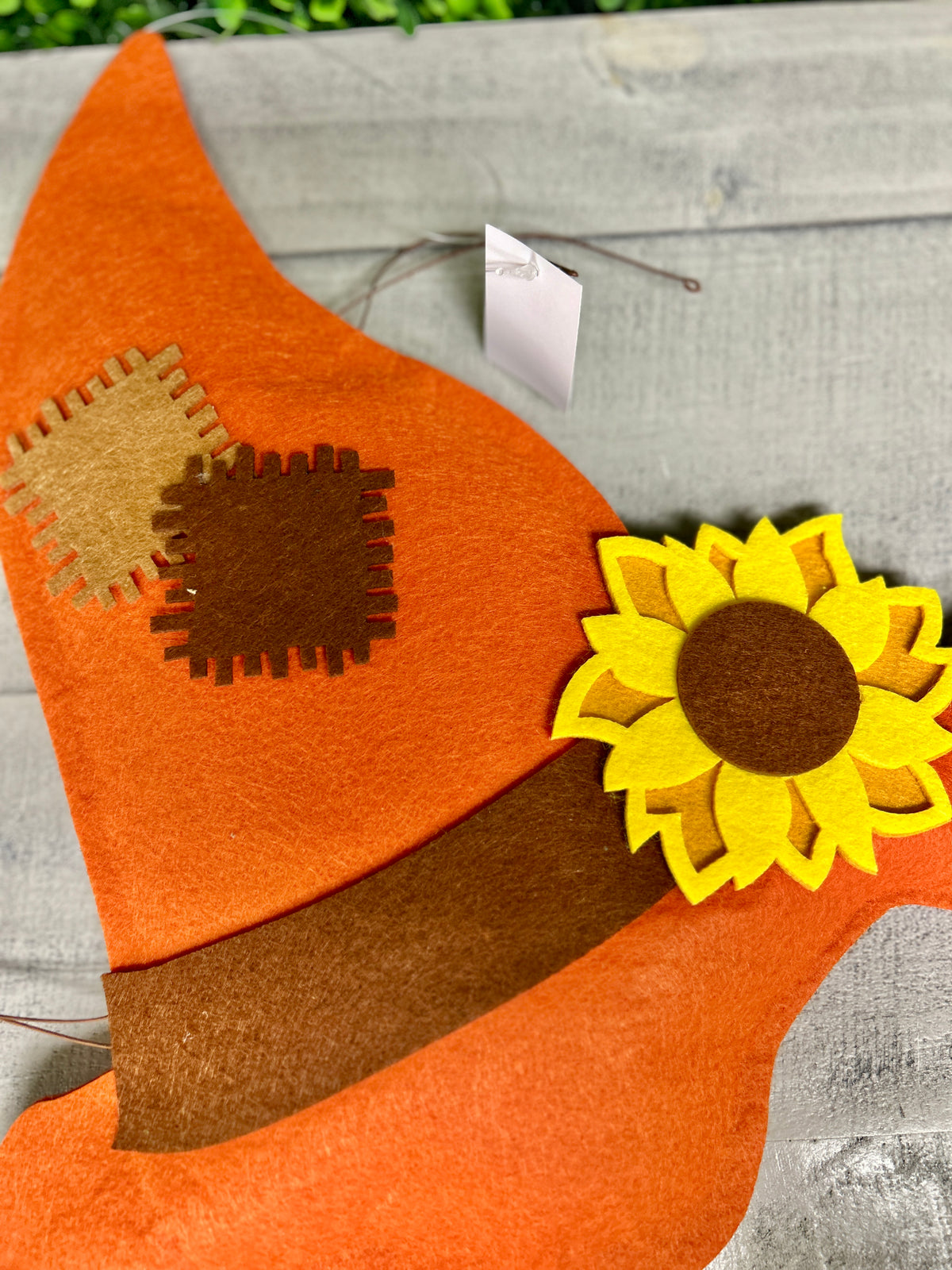 14 Inch Orange Felt Scarecrow Hat Attachment Decor