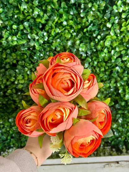 16.5 Inch Orange Ranunculus Bush