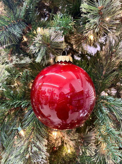 6 Inch Burgundy Lacquer Look Ornament