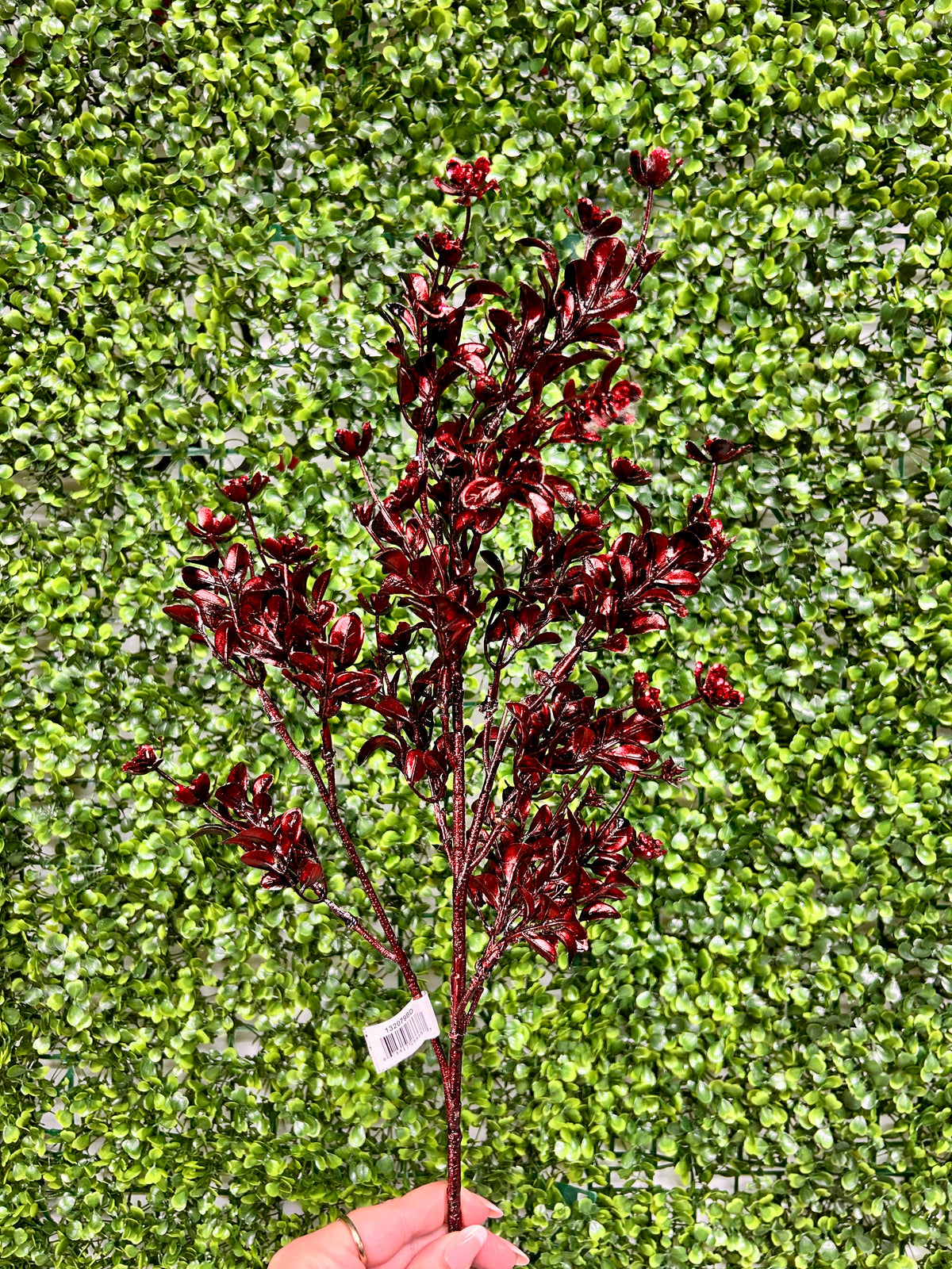 24.5 Inch Burgundy Leaf Spray