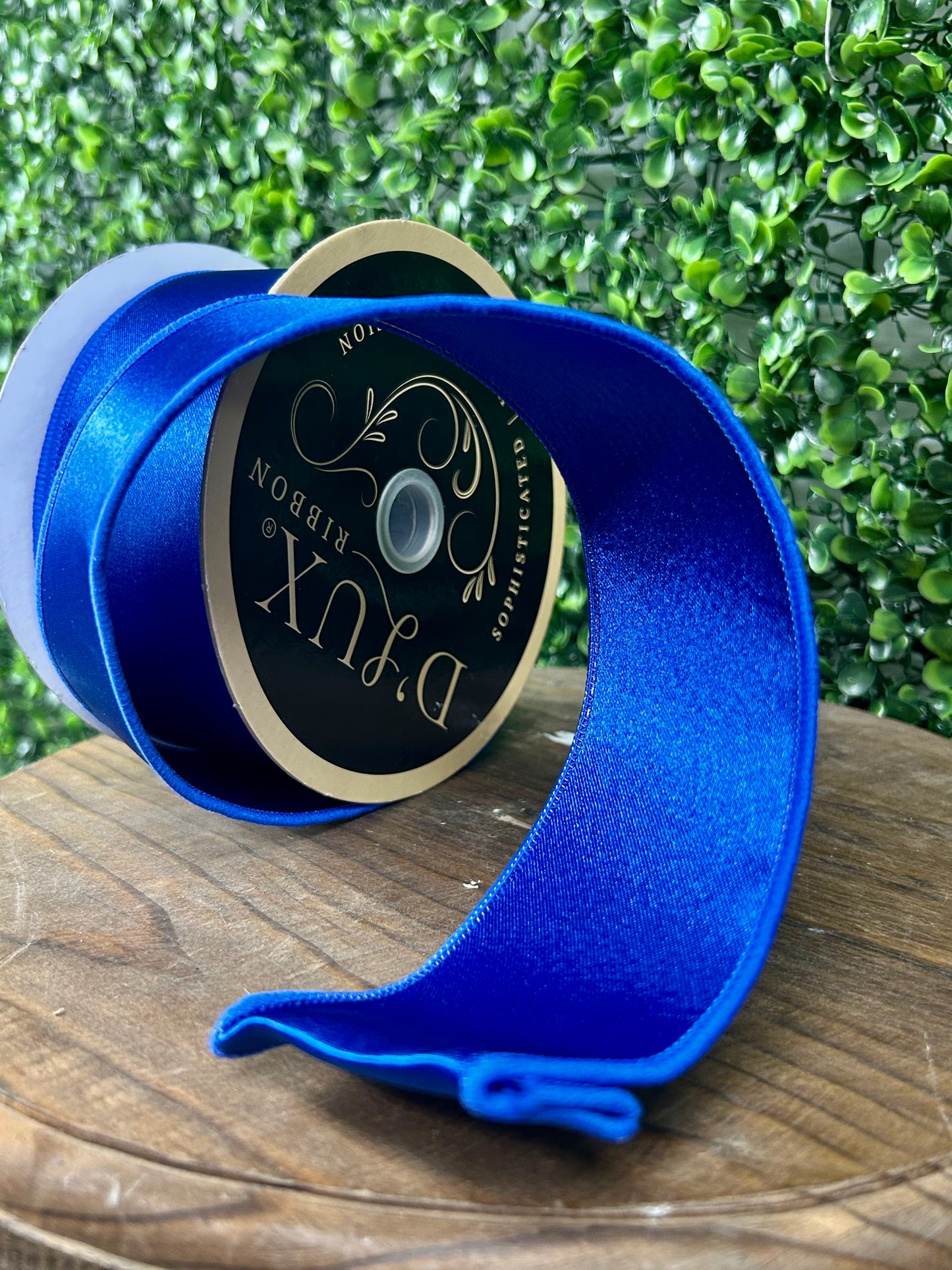 2.5 Inch By 10 Yard Royal Blue Satin Fused Ribbon