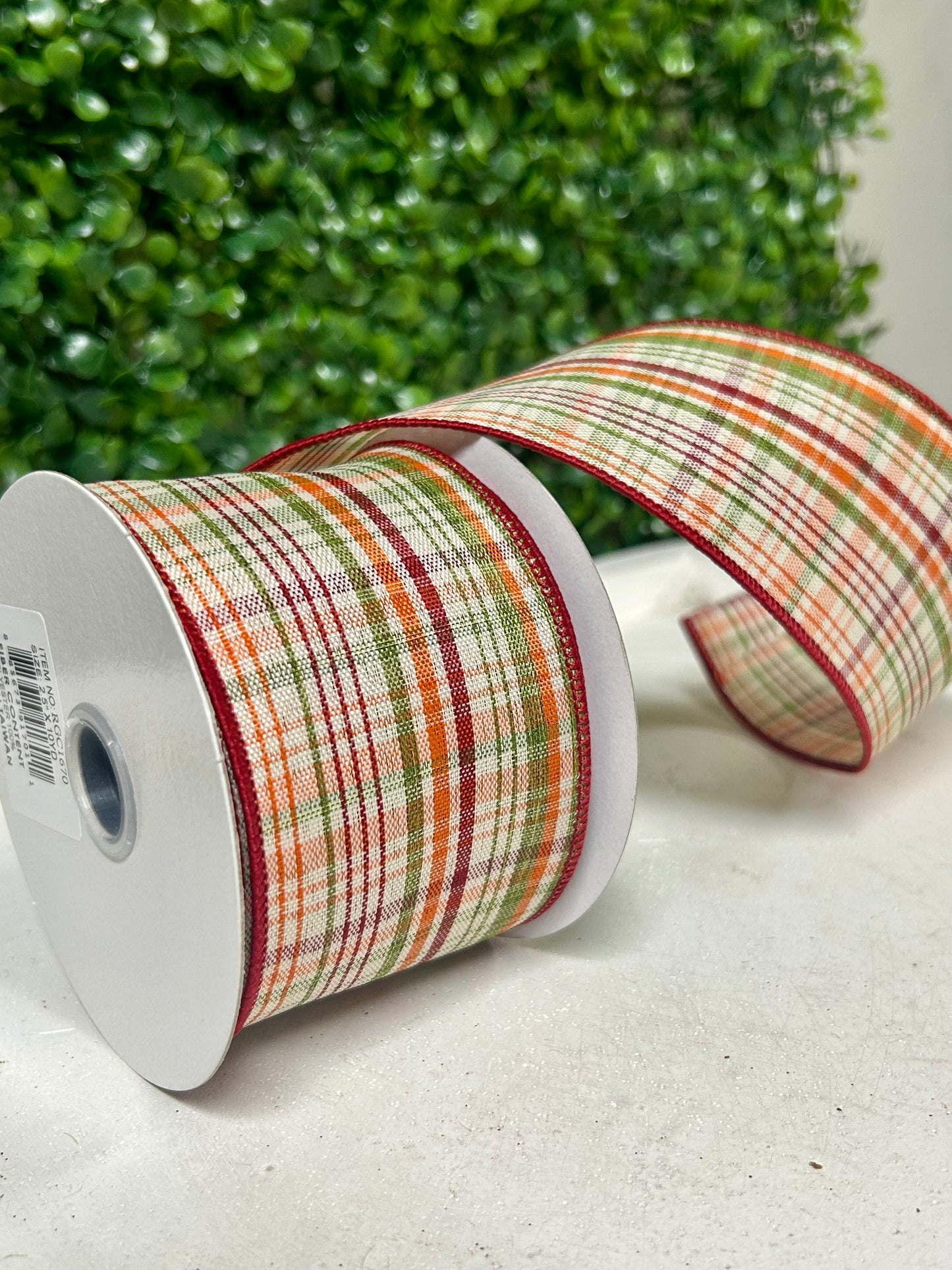 2.5 Inch Tightly Woven Plaid On Royal Ribbon