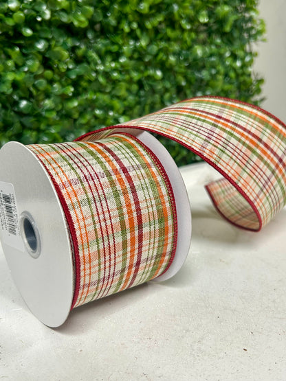 2.5 Inch Tightly Woven Plaid On Royal Ribbon