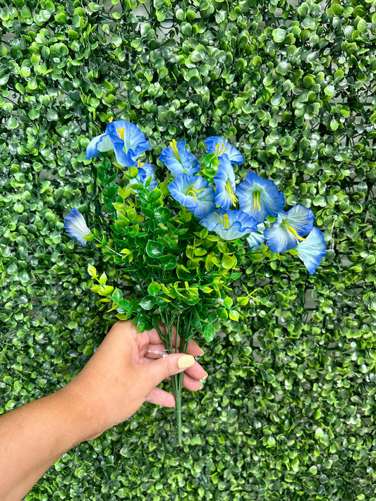 14 Inch Blue Mini Morning Glory Bunch