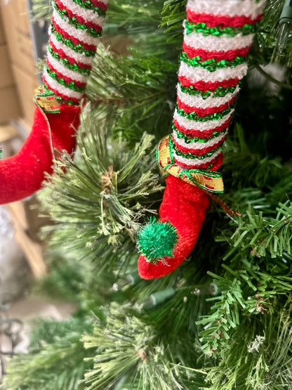 18 Inch Fabric Tinsel Pixie Elf With Tree Two Styles