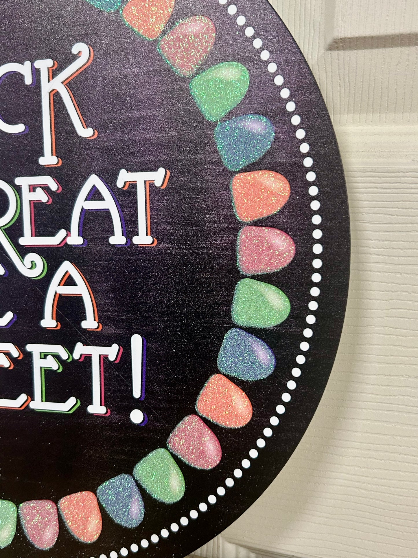 12 Inch Glitter Trick Or Treat Have A Sweet Treat Metal Sign