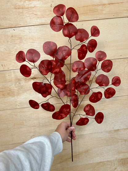 27 Inch Burgundy Apple Leaf Spray