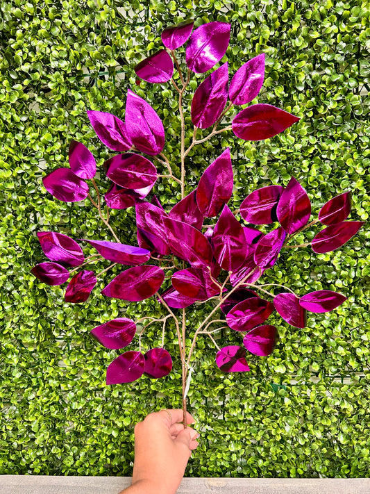 23 Inch Purple Metallic Ficus Spray