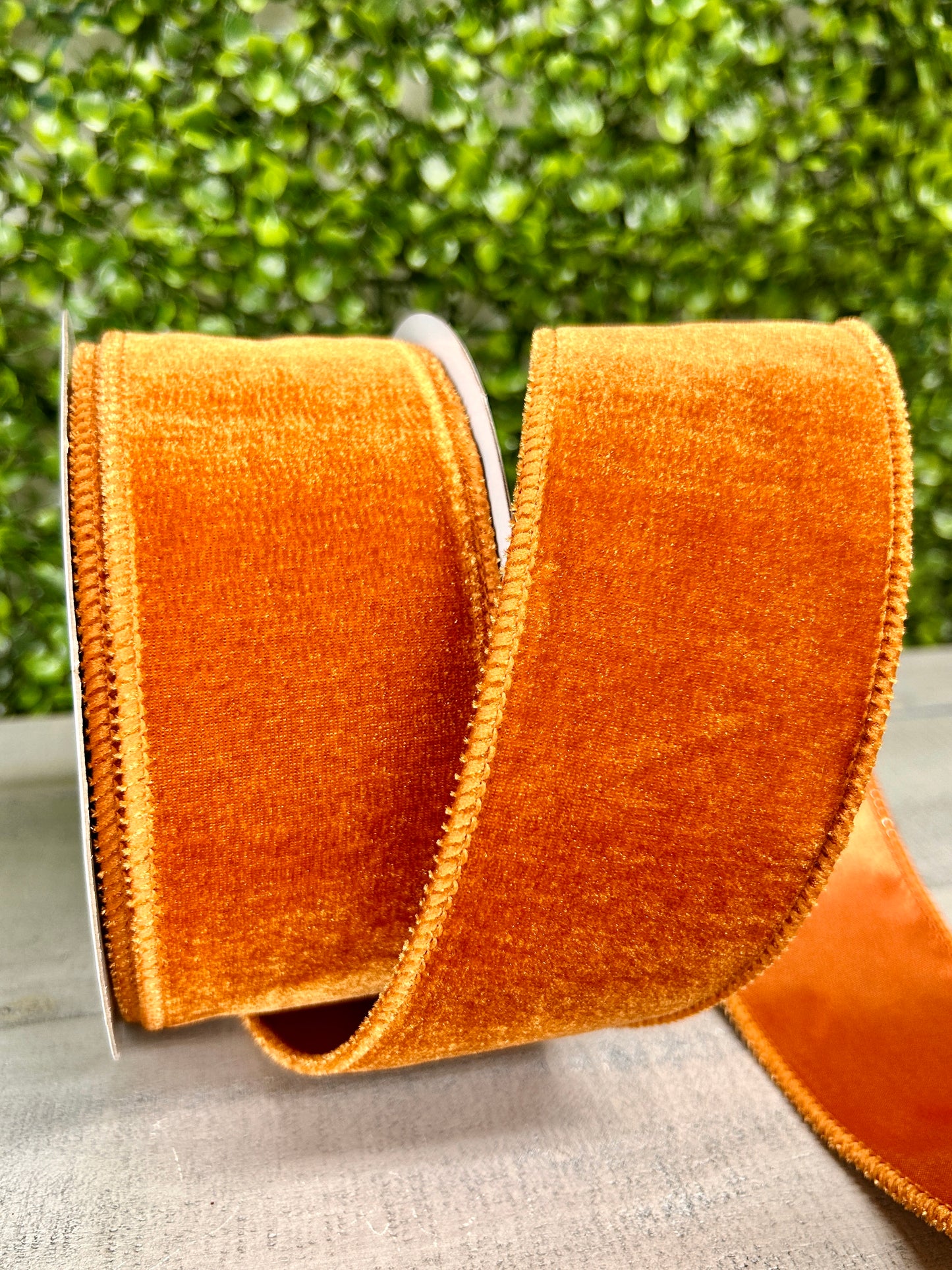 2.5 Inch By 10 Yard Burnt Sienna Deluxe Velvet With Satin Backing Ribbon