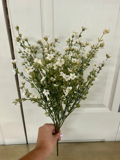 19.5 Inch Cream Wax Flower Bush