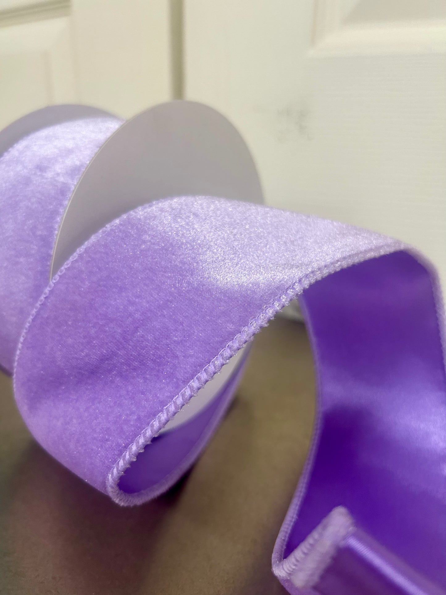 2.5 Inch By 10 Yard Lavender Deluxe Velvet With Satin Backing Ribbon