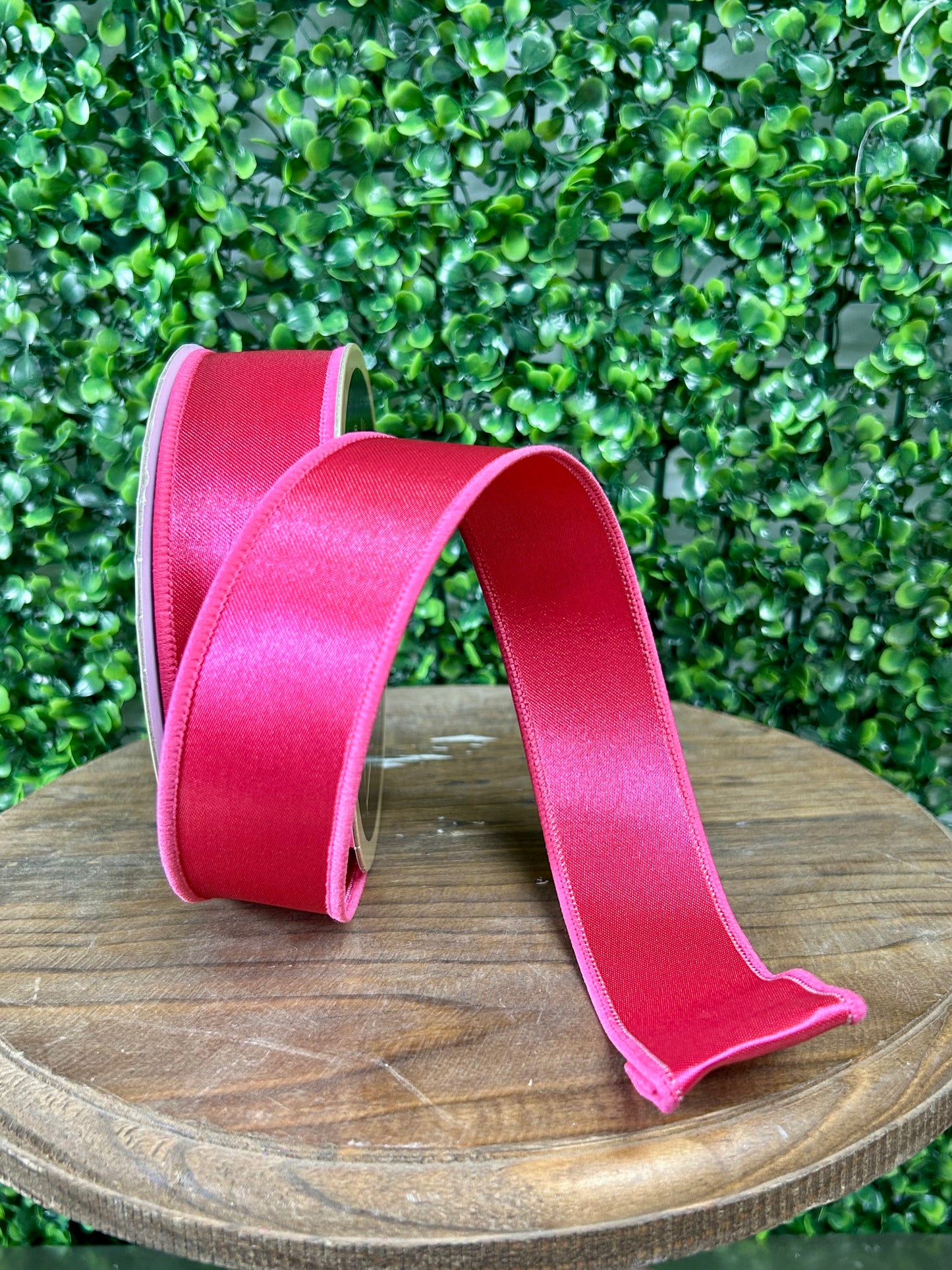 1.5 Inch By 10 Yard Hot Pink Satin Fused Ribbon