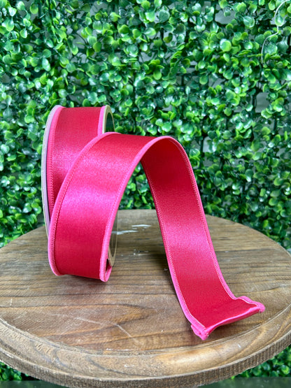 1.5 Inch By 10 Yard Hot Pink Satin Fused Ribbon