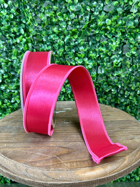 1.5 Inch By 10 Yard Hot Pink Satin Fused Ribbon
