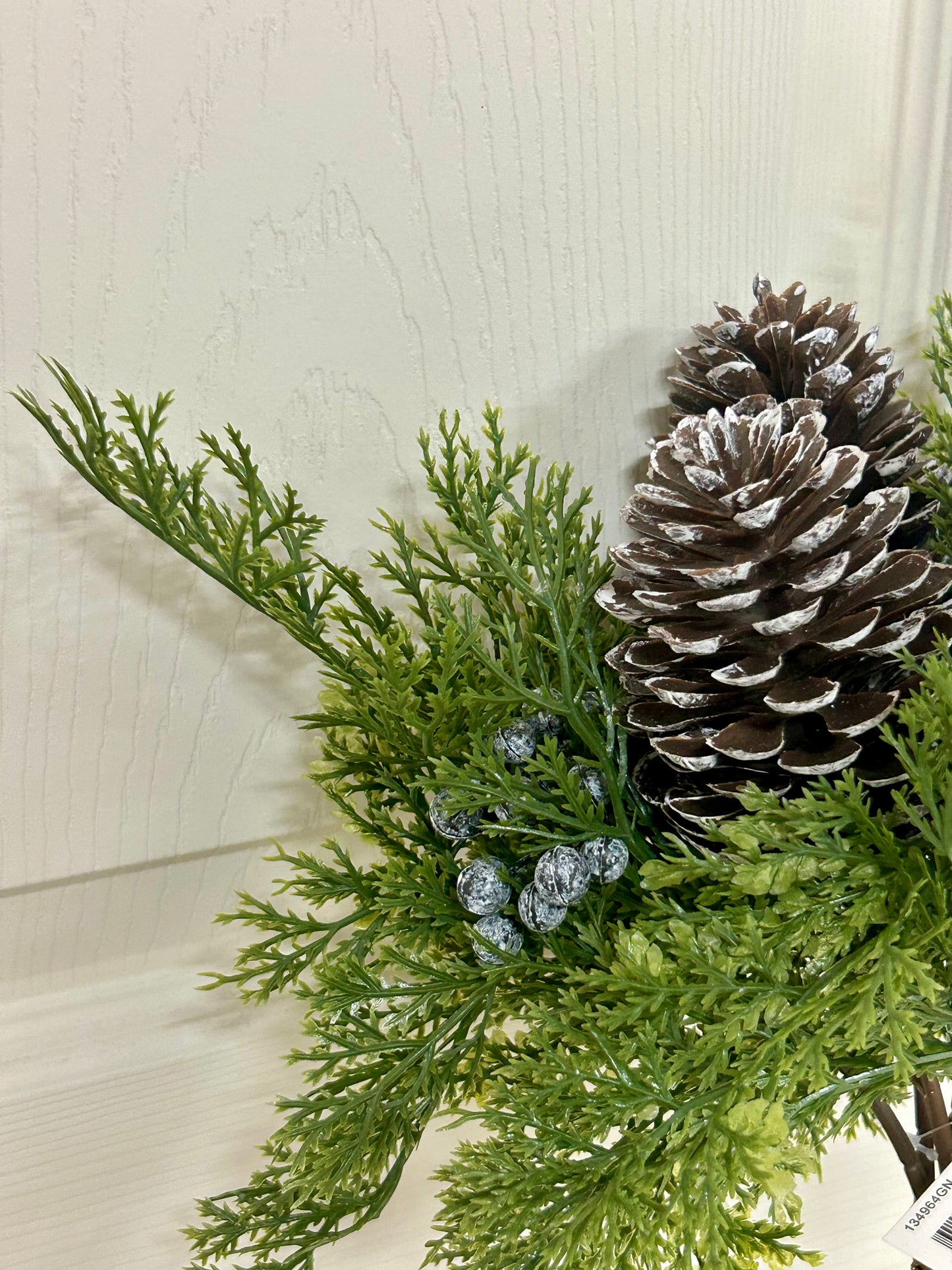 13 Inch Green Cedar Berry Pinecone Bundle