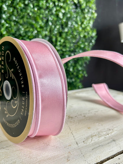 1.5 Inch By 10 Yard Light Pink Satin Fused Ribbon