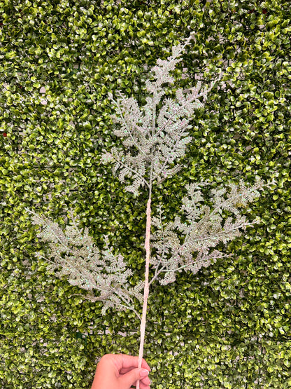 29 Inch Aqua Iridescent Glittered Fern Spray