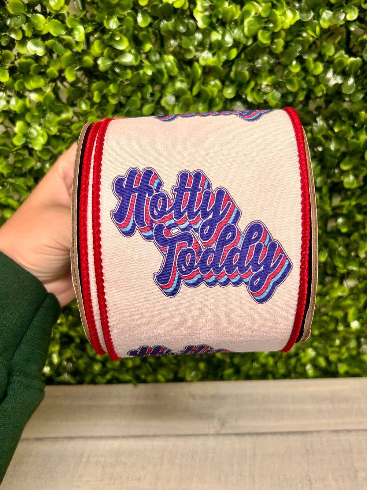 4 Inch By 10 Yard Hotty Toddy Fused Dupioni Backed Wired Edge Ribbon