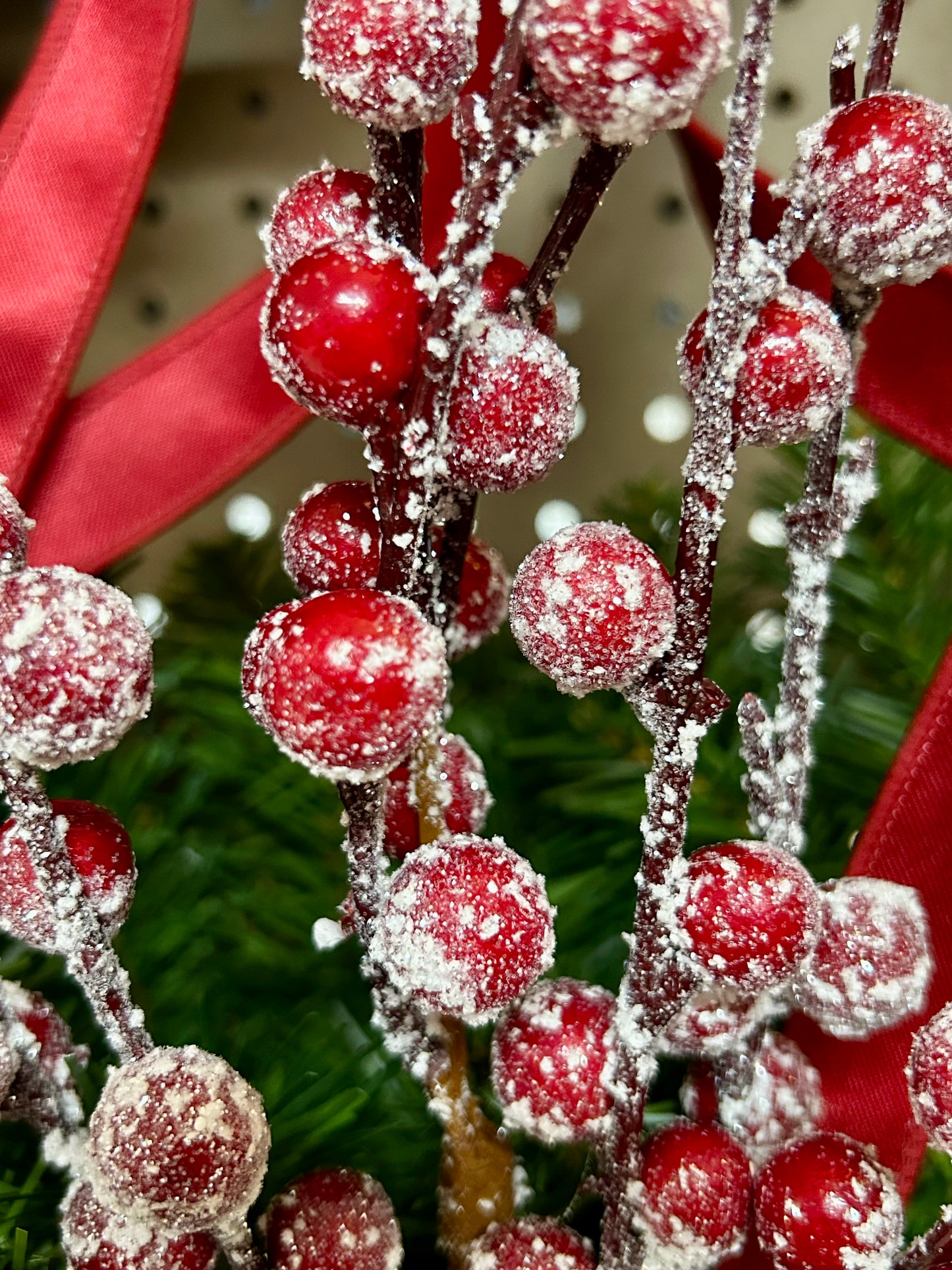 18 Inch Red Berry And Snow Pick